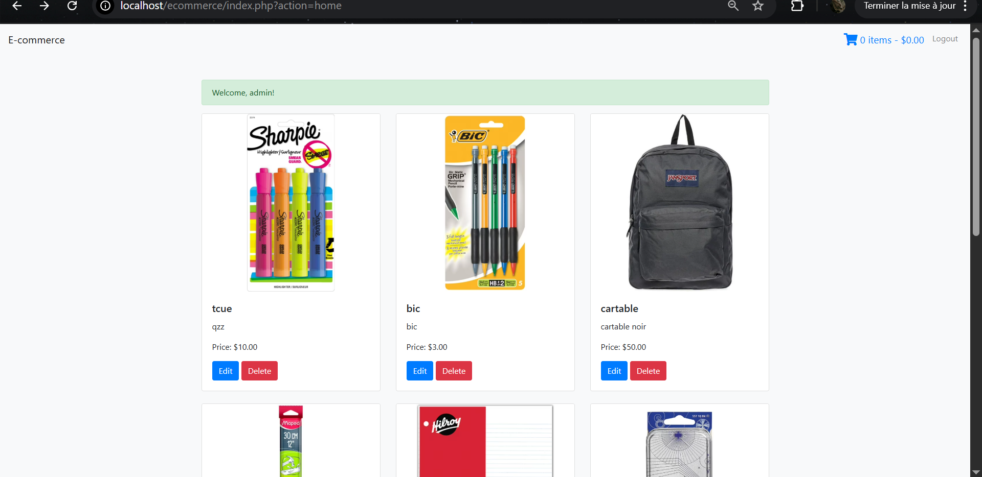 Projet E-commerce capture D